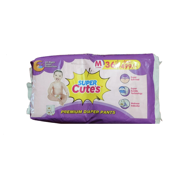 Super Cute"s Premium Diaper Pants SIZE:(M-36) ;5-11 KG
