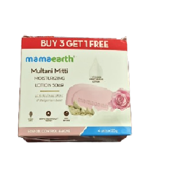 Mamaearth Multani Mitti Moisturizing Lotion Soap (4 units X 125g)