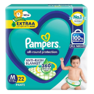 pampers All Round Protection Pant Baby Diapers SIZE  (M),22 count , 7-12KG