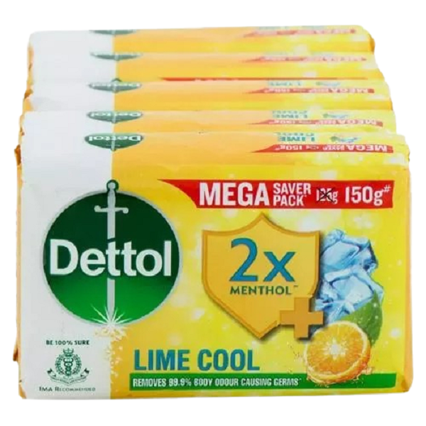 Dettol Lime Cool Bathing Soap - 5X150g=750g
