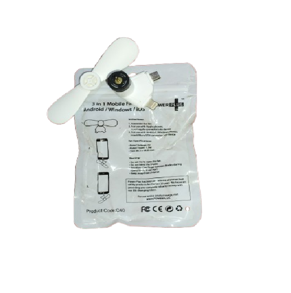 OTG Fan Working With Mobile Phone For Type B & i phone Micro USB Mobiles